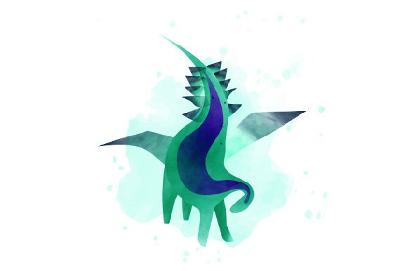 Abstract Dinosaur Watercolor for Modern Dinosaurs Branding