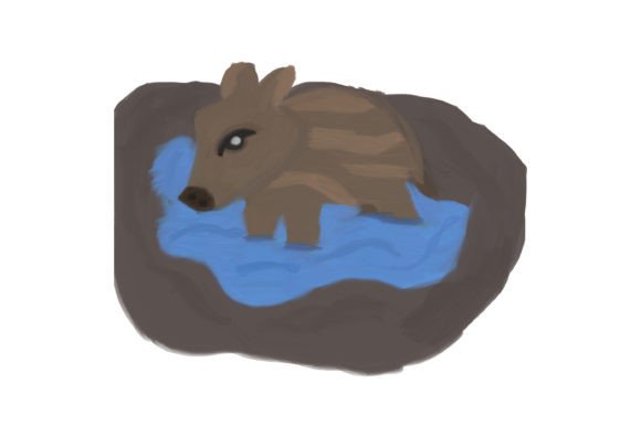 Baby Warthog Watercolor: Animals Art for Branding