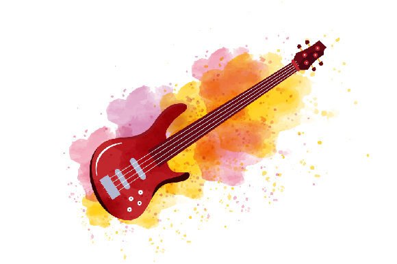 Bass Guitar Watercolor: An Embroidery Design Review