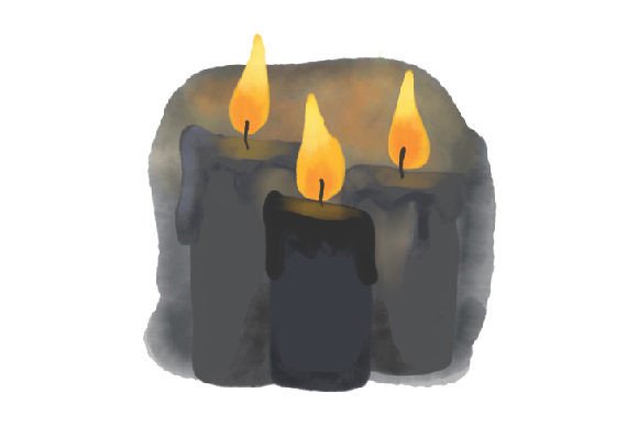 Black Burning Candles: Watercolor for Remembrance Content