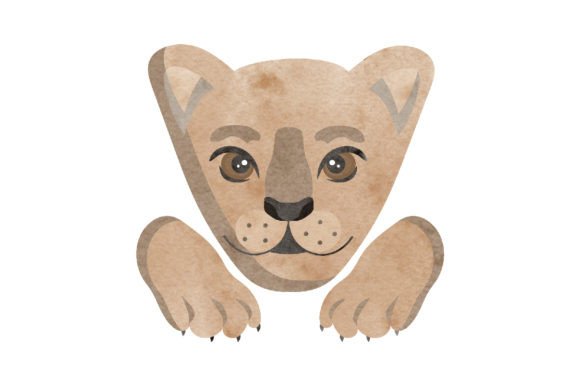 Cute Baby Lion Watercolor: Animals Brand Asset