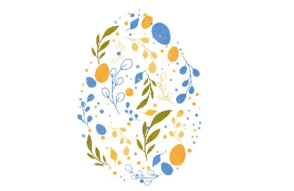 Easter Egg Made out of Symbols: Watercolor Review