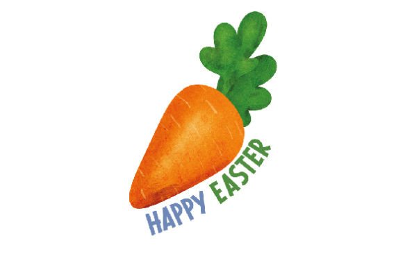 Happy Easter Carrot Watercolor Sticker Review
