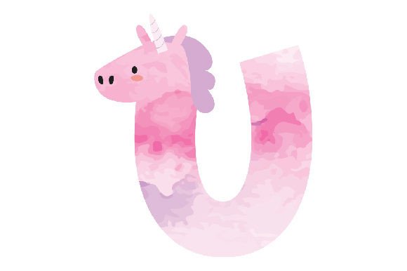 Letter U Watercolor for Kids Crafts & Business