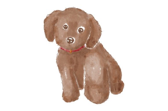 Mini Brown Poodle Watercolor Art for Dogs Content