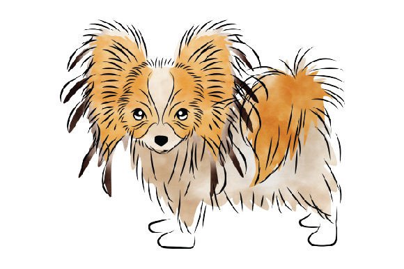 Papillon Dog Art: Realistic Ink Sketch for Dogs Blogs