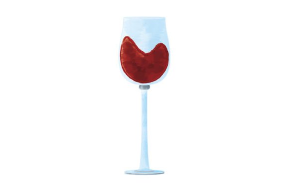 Red Wine Watercolor for Happy Hour Digital Products