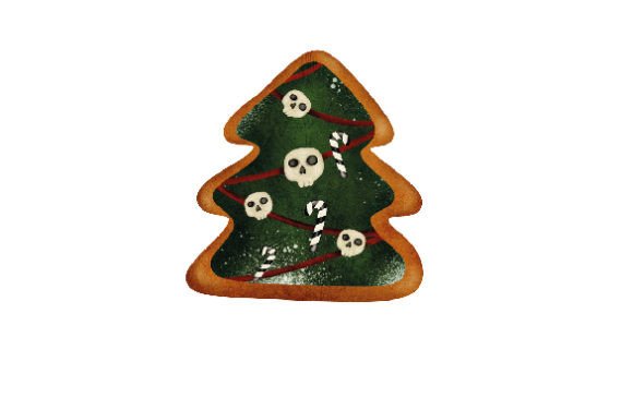 Spooky Christmas Tree Cookie: Watercolor Review