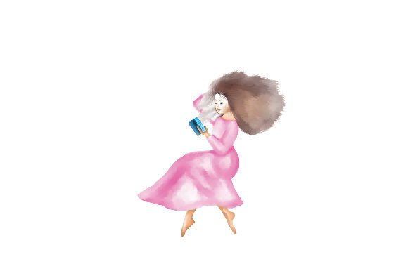 Summer Watercolor: Little Girl Writing Her Book Review