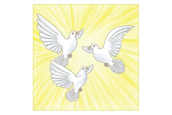 Three Little Doves Watercolor for Fairy Tales Branding