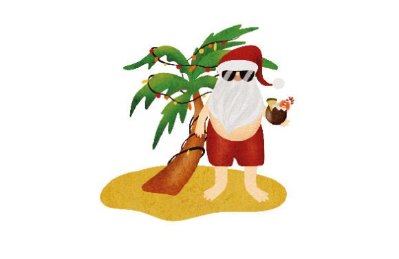 Tropical Christmas: Hawaiian Santa Watercolor Review
