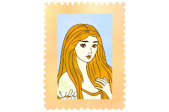 Vintage Postal Stamp: The Princess Fairy Tales Asset