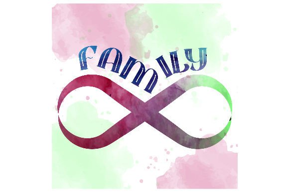 Watercolor Family Infinity Symbol for Dogs Branding
