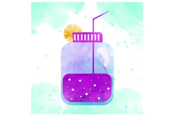 Watercolor Mason Jar Cocktail for Food Amp Sites
